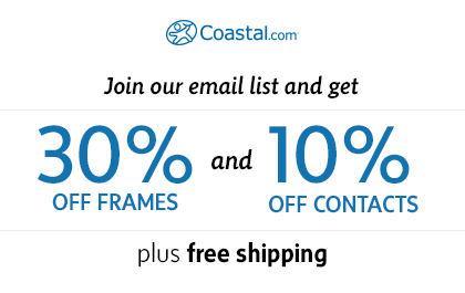 First time customer offer 10% off glasses and contacts including free shipping